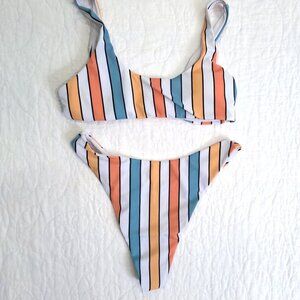 Multicolour Striped Bikini Size Medium